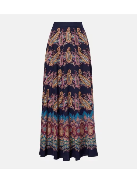 Fusta maxi Etro de mătase cu model paisley