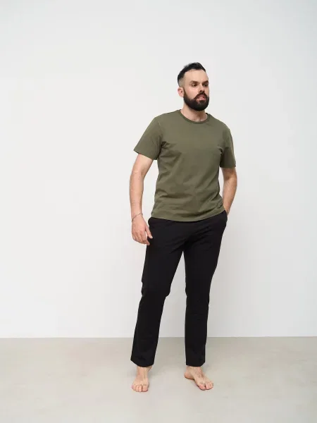 HANDY WEAR Домашній костюм Зелений/чорний Бавовна/еластан чорний