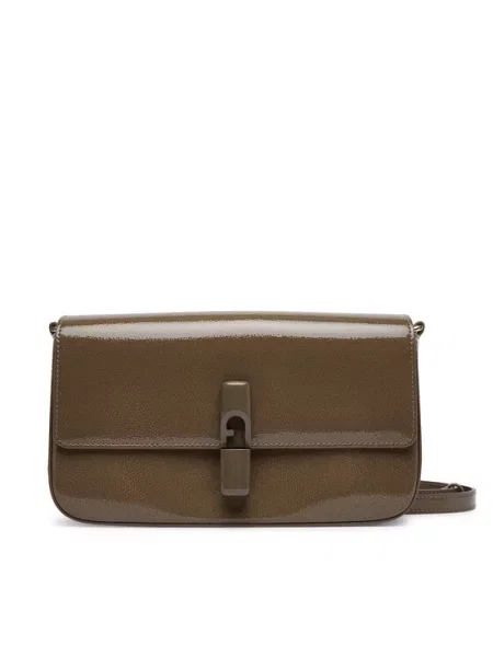 Furla crossbody torbica usnjena Iride S rjava