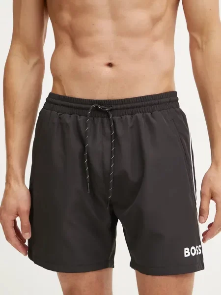 Kąpielówki z lamówką w kontrastowym kolorze model STARFISH Boss czarne