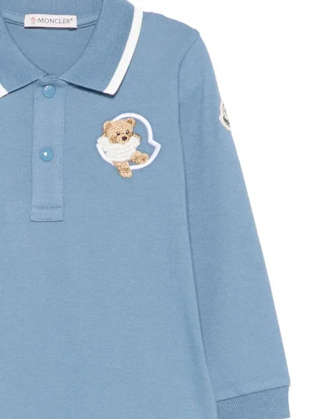 Koszulka polo dziecięca Moncler Enfant niebieska