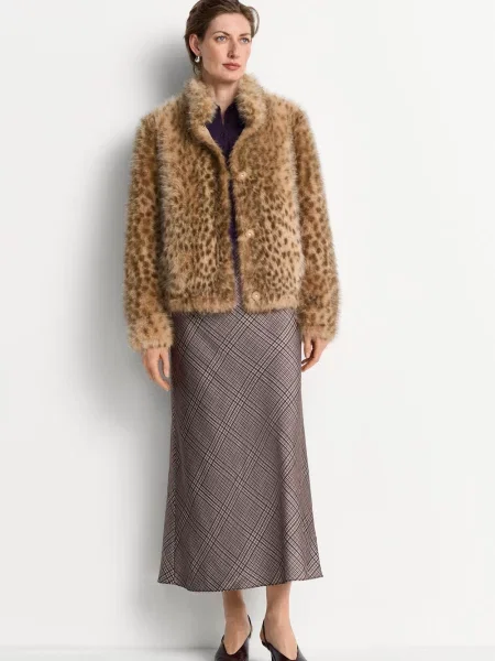 Kurtka w stylu puffer krój regular fit z sztucznego futra Rich & Royal brązowa