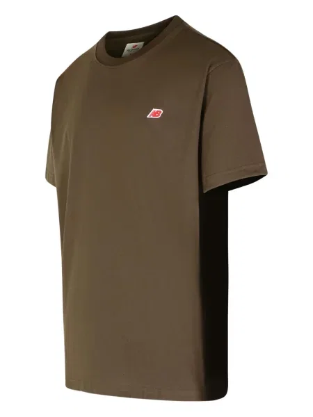 Tricou New Balance cu decolteu rotund cu autograf maro