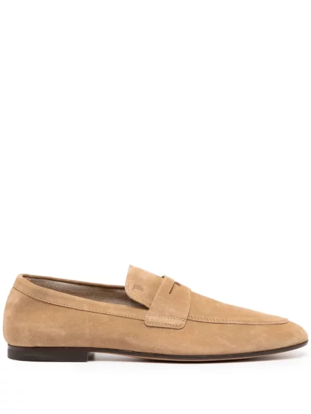 Pantofi loafer Tod's din piele de căprioară maro