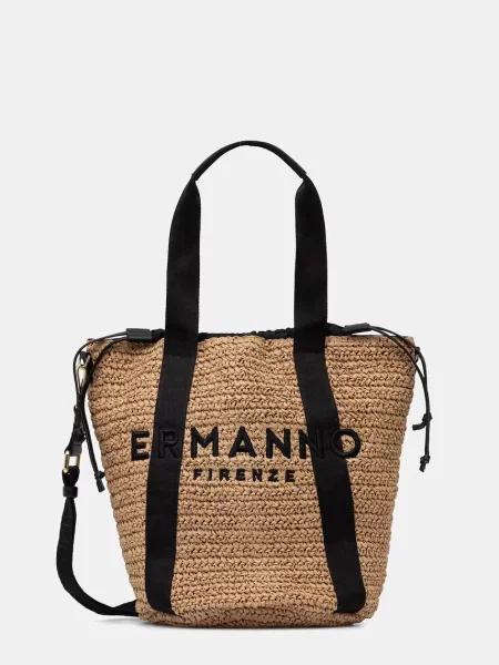 ERMANNO Firenze torebka crossbody skórzana beżowa