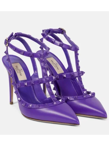 Usnjene salonarji Valentino Garavani vijolična