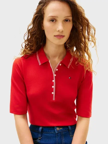 Поло Tommy Hilfiger червоне