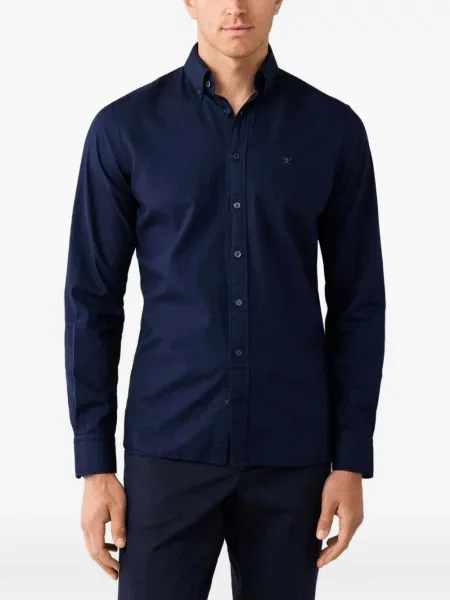 Cămașă Hackett London din țesătură twill albastru