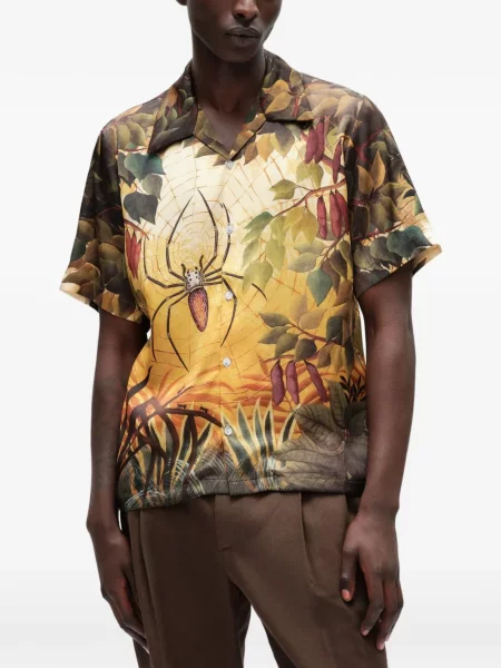 Cămașă Endless Joy de mătase cu imagine portocaliu