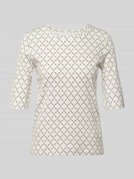 T-shirt o kroju regular fit z nadrukiem z logo na całej powierzchni Marc Cain