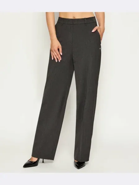 Marc Cain Pantaloni WUKARI | Relaxed fit | high waist gri