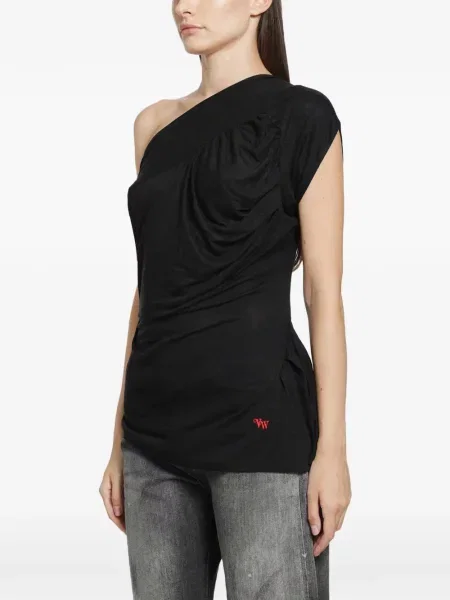 Top Vivienne Westwood asimetric drapat negru