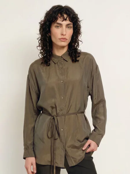Allsaints Košilová Halenka Ilana olivová