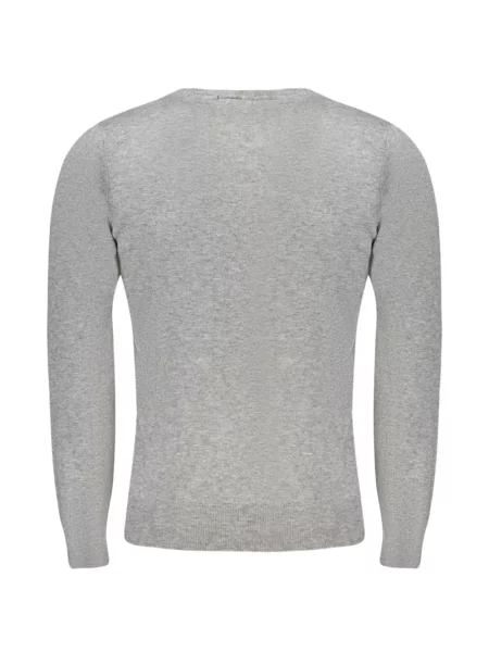 Pulover Cavalli Class cu broderie cu decolteu rotund gri