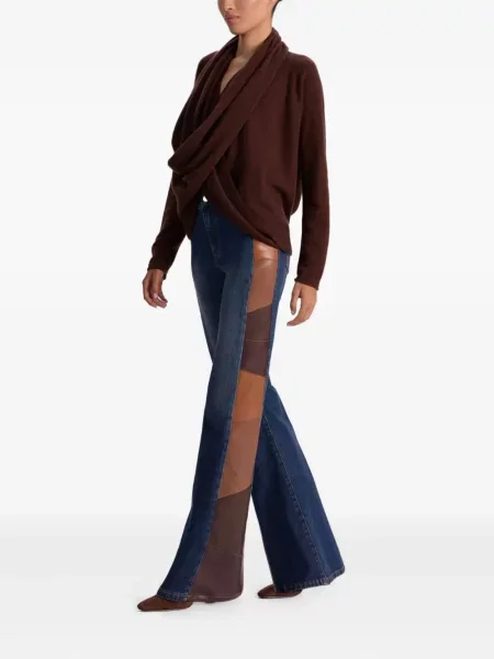 Sweter Alice + Olivia drapowany brązowy