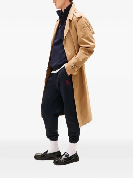 Pantaloni Tommy Hilfiger cu broderie alergare albastru