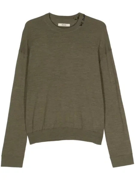 Pulover Zadig&voltaire cu broderie de lână verde