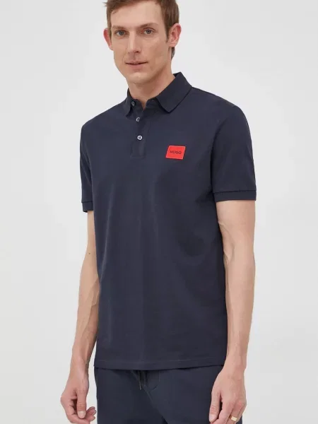 Polo majica Hugo tamno s aplikacijom plava