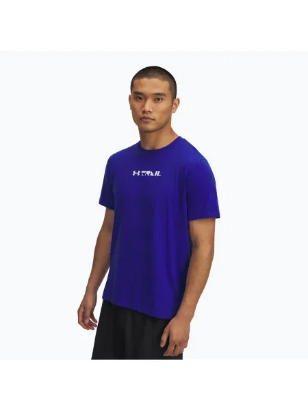 Tricou de alergare Under Armour Trail Run Graphic Tee royal/reflectorizant pentru bărbați