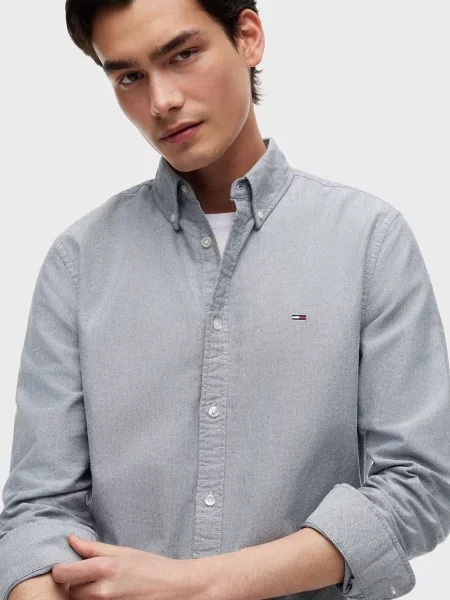 Джинсовая рубашка Tommy Jeans из твилла голубая