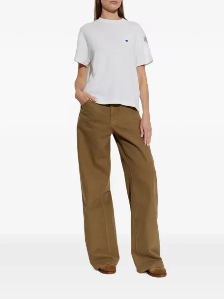 Siuvinėtas taškuotas marškinėliai Jil Sander balta