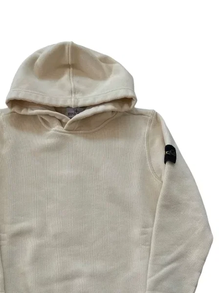 Bluza z kapturem dziecięca Stone Island biała
