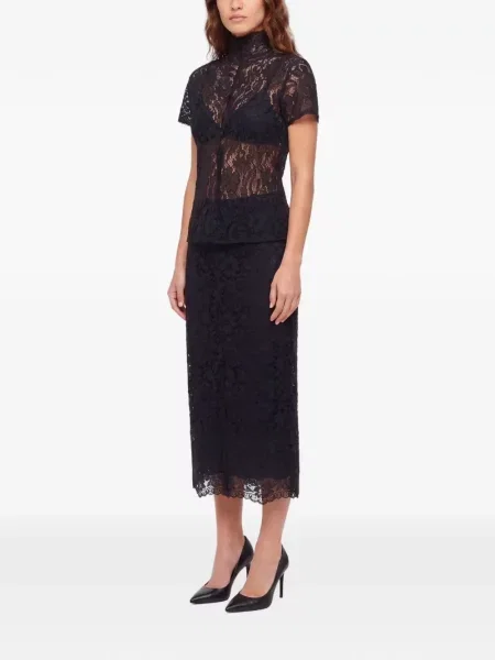 Top Sutton New York din dantelă negru