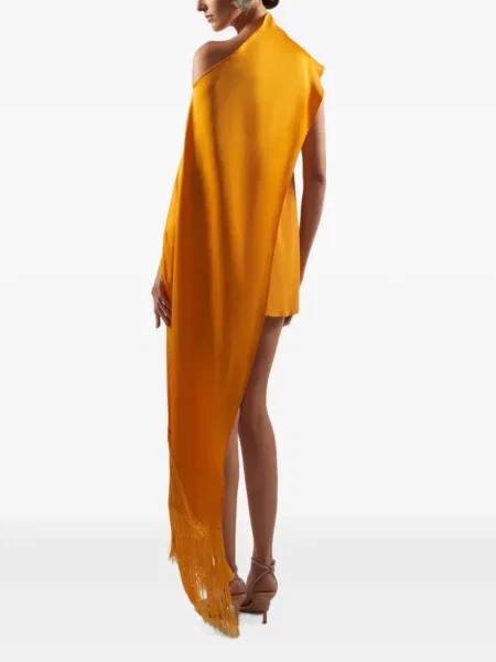 Rochie mini Taller Marmo cu franjuri portocaliu