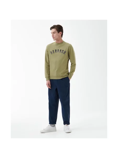 Bluza nierozpinana Barbour z okrągłym dekoltem klasyczna zielona