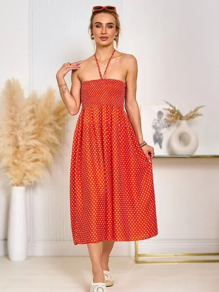 Rochie Resti cu buline de costum alb
