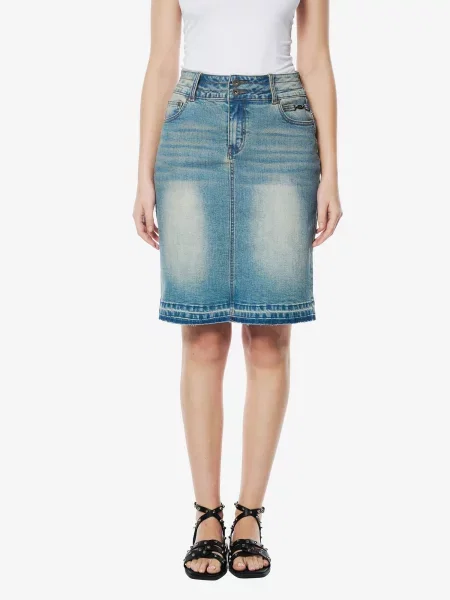 KOROSHI Fustă denim albastru