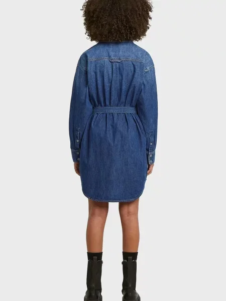 Джинсовое платье G-star Raw с поясом синее