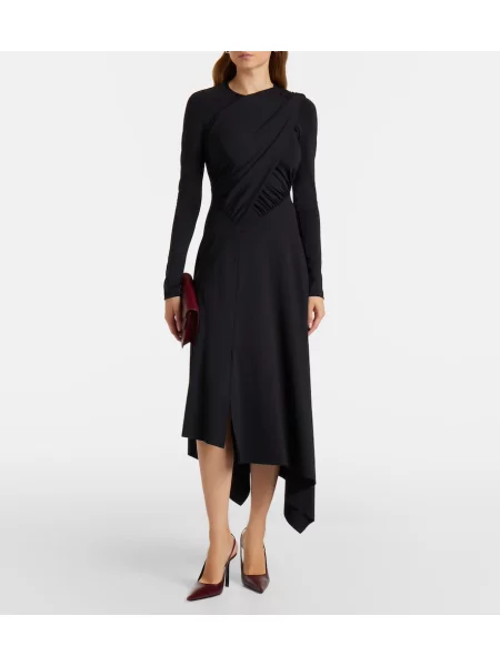 Rochie Victoria Beckham din jerseu drapată plic negru