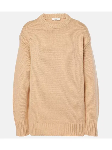Pulover Chloé din cașmir bej