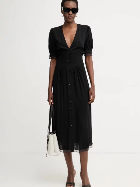 Twinset rochie din vâscoză negru