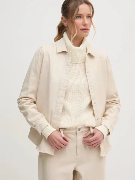 Dkny camasa femei cu guler clasic relaxed bej