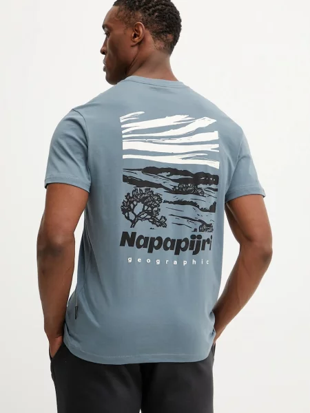 Napapijri tricou din S-Vignoni bărbați cu imprimeu gri