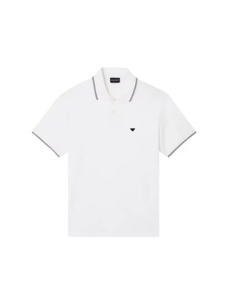 Koszulka polo Emporio Armani z dżerseju biała