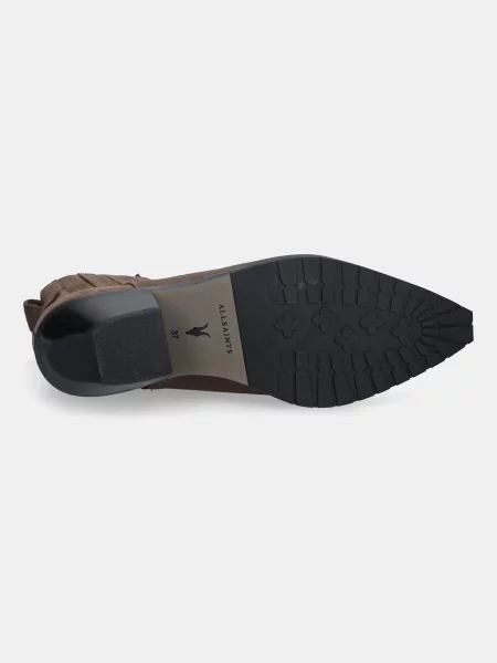 Замшеві черевики AllSaints MARCIE SUEDE BOOT блок коричневий