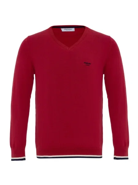 Moxx Paris Pulover Maxime rubiniu / negru alb