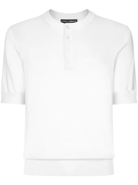 Pulover Dolce & Gabbana cu broderie de mătase alb