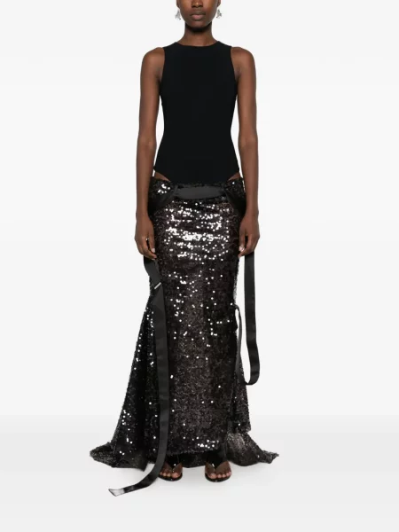 Rochie maxi The Attico cu paiete negru