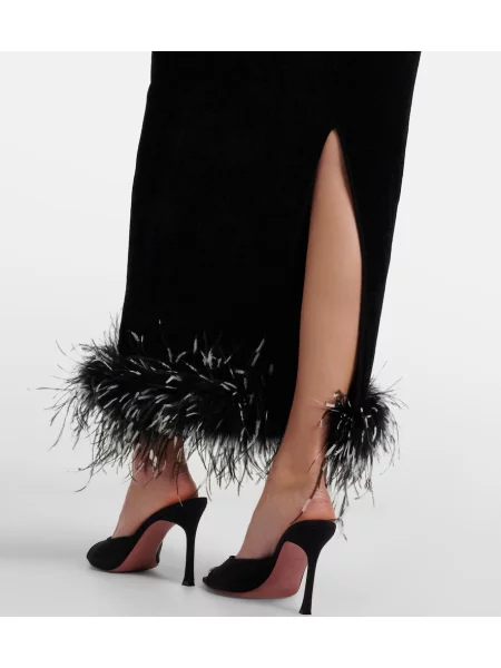 Cu centură rochie midi Self-portrait negru