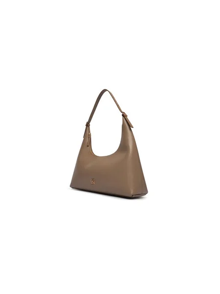Kabelka Calvin Klein Emblem Hw Lthr Shoulder Bag béžová