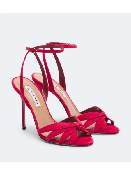 Sandale Aquazzura din piele de căprioară roșu