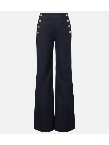 Pantaloni Nili Lotan de in evazate albastru