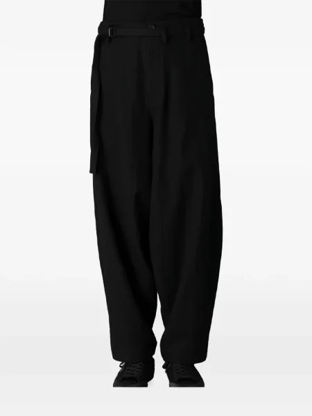 Cu centură pantaloni Yohji Yamamoto negru