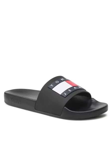 Natikače Tommy Jeans Pool Slide Ess BDS crna