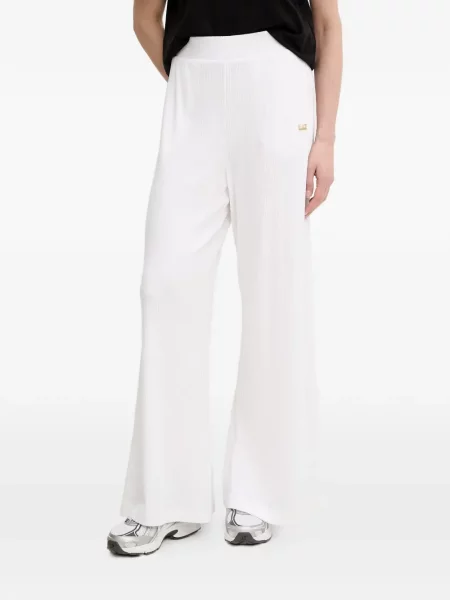 Pantaloni palazzo Ea7 Emporio Armani alb
