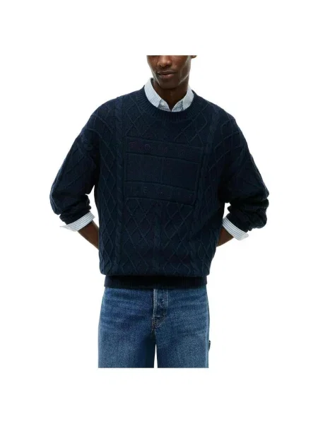 Tommy Jeans Pulover Flag Bleumarin albastru